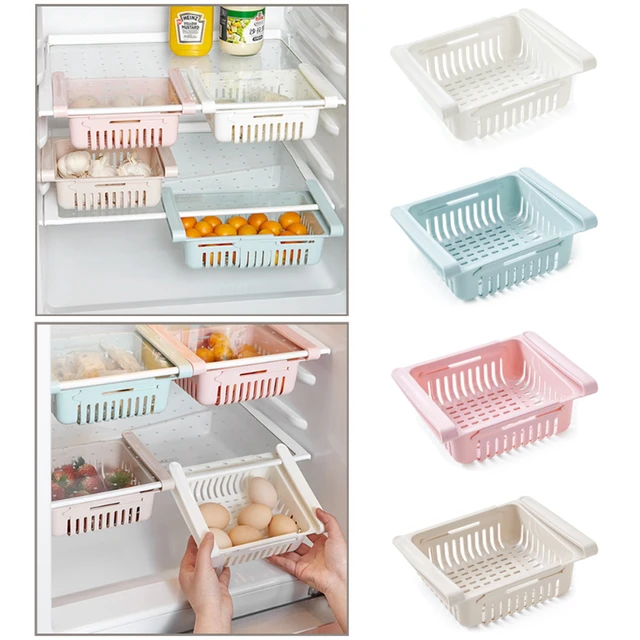 Organizer per la casa frigorifero scatola portaoggetti per frutta  frigorifero estensibile supporto per ripiano cassetto estraibile accessori  da cucina - AliExpress