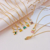 Collier de petite princesse de conte de fées en Zircon coloré à la mode, chaîne universelle plaquée or, chaîne de clavicule, tempérament doux 5