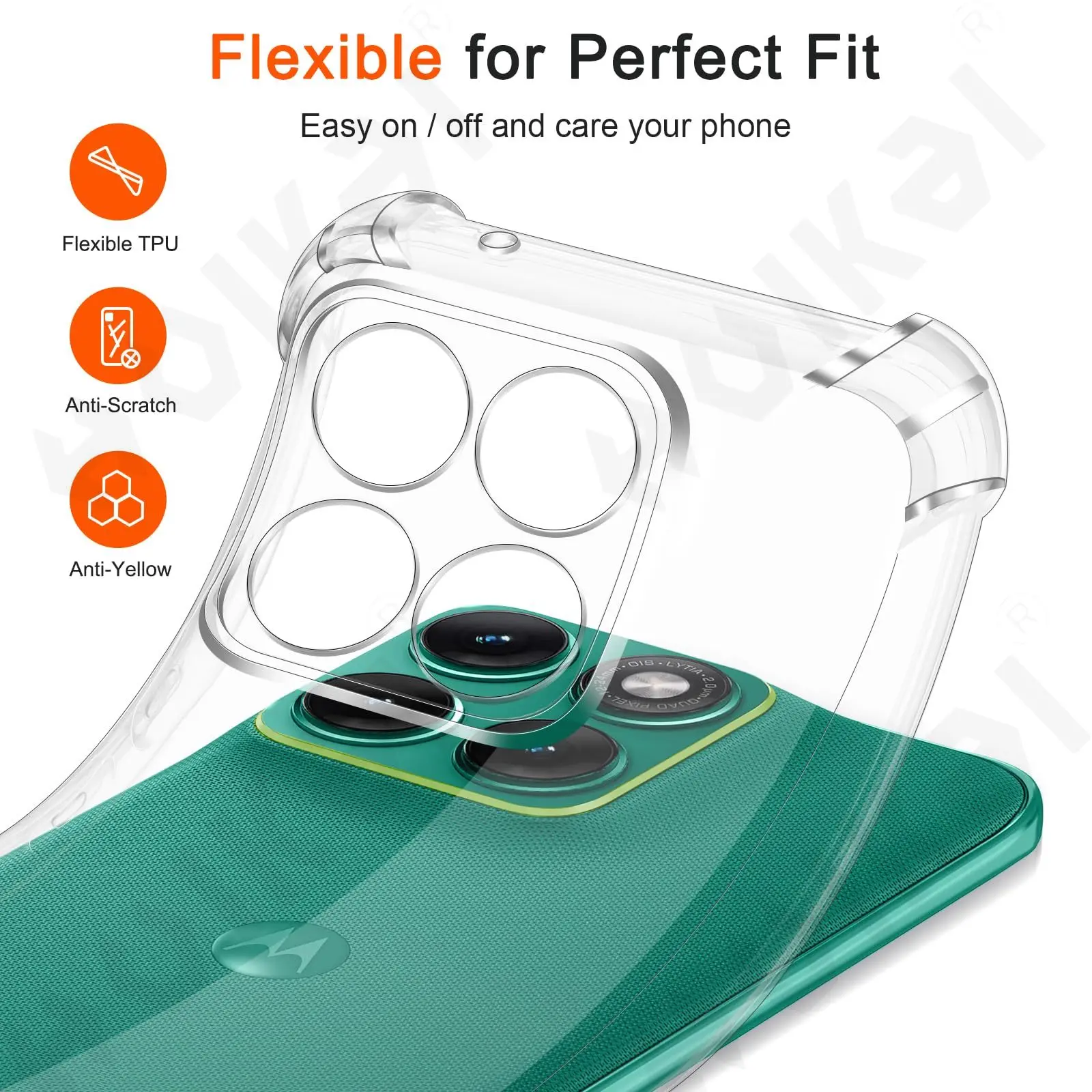 Transparent Soft TPU Case with Corner Bumper Cushion Protection