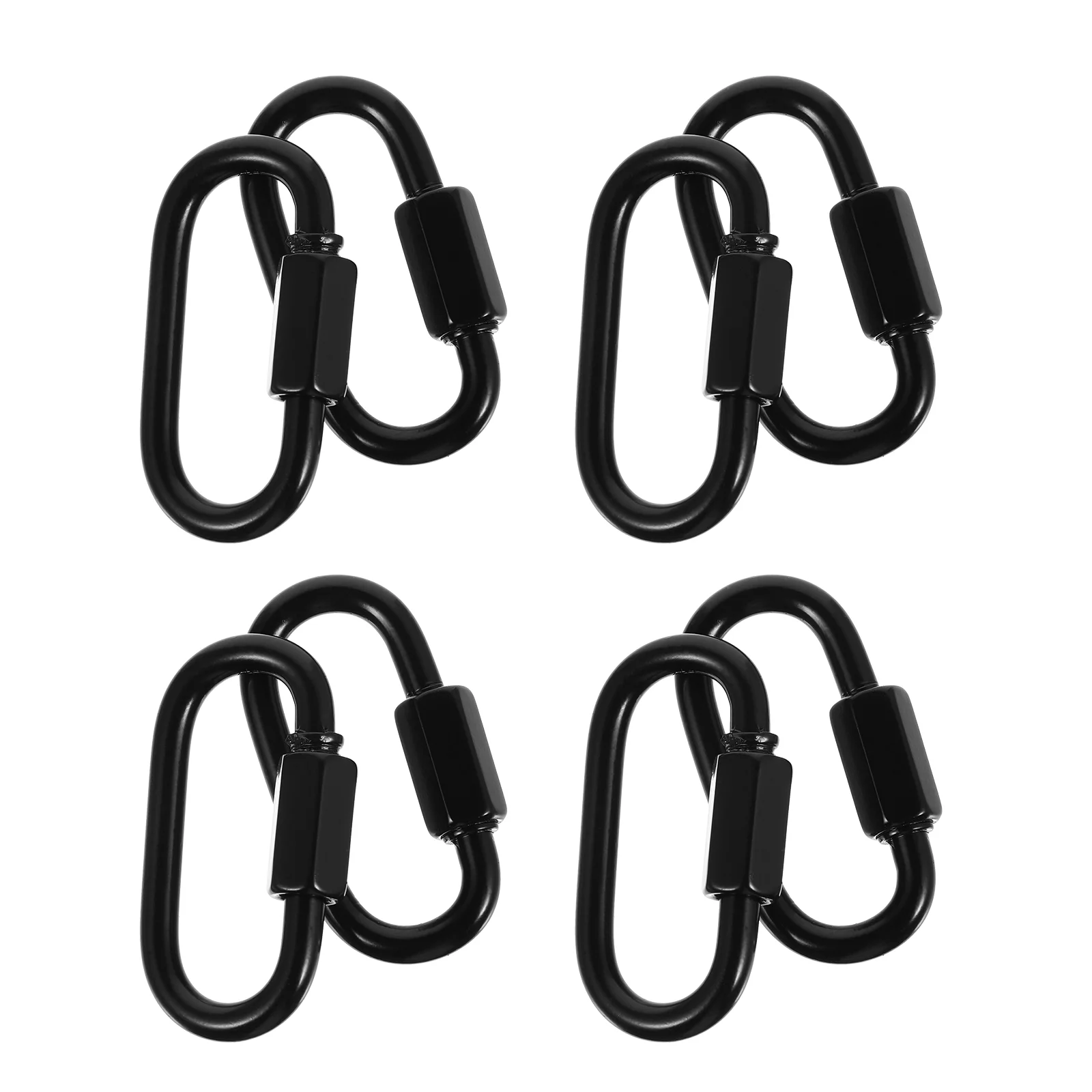 8 Pcs Carabiner Lifting Hooks Rope Quick Link Connector Chain Links Spring Trailer Connectors Safety Locking Iron self locking big hook multifunctional carabiners snap chain links rope quick connectors portable climbing buckle alloy steel