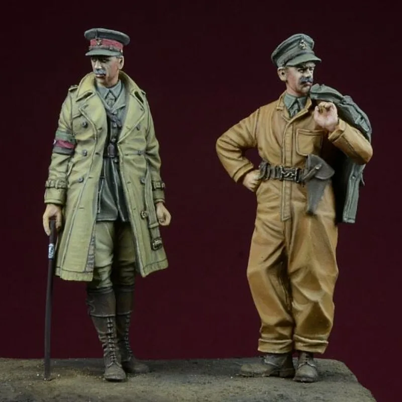 Масштаб 1/35, фигурки из смолы, сборные комплекты, миниатюрный Британский танк, солдат, 2 фигурки, разобранные и неокрашенные