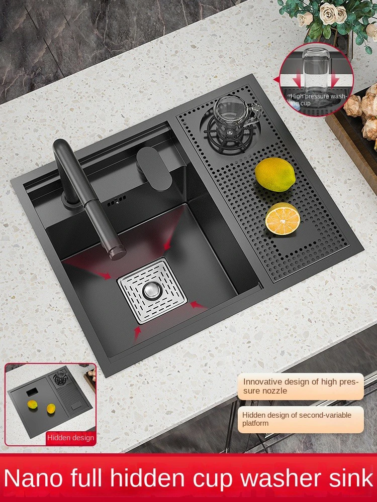 Multifunctional Kitchen Nano 304 Stainless Steel Hidden Sink Invisible