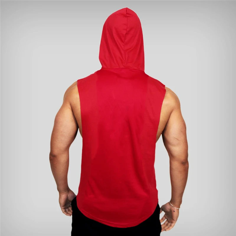 Mens Bodybuilding Sleeveless Hooded Shirts 2