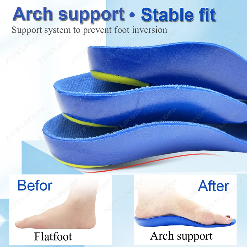 Adult Children' Orthotic Insoles Arch Support for Flat Foot High Plantar...