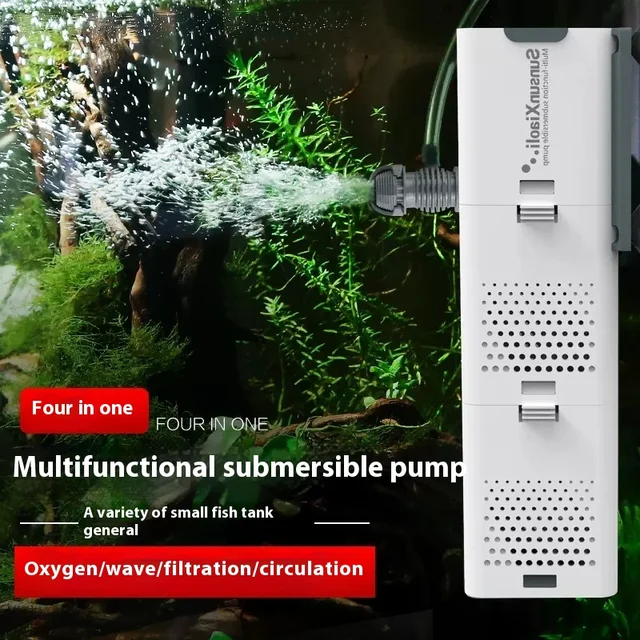 SUNSUN 3 in 1 สําหรับ Aquarium Fish Tank Filter Mini Fish Tank Filter Aquarium ออกซิเจน Submersible เครื่องกรองน้ํา 1