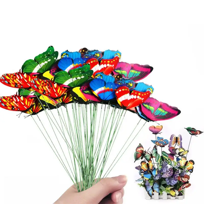 Bunch Of Butterflies Garden Yard Planter Colorful Whimsical Butterfly Stakes Decoracion Outdoor Decor Gardening Decoration butterfly decoration garden art decor