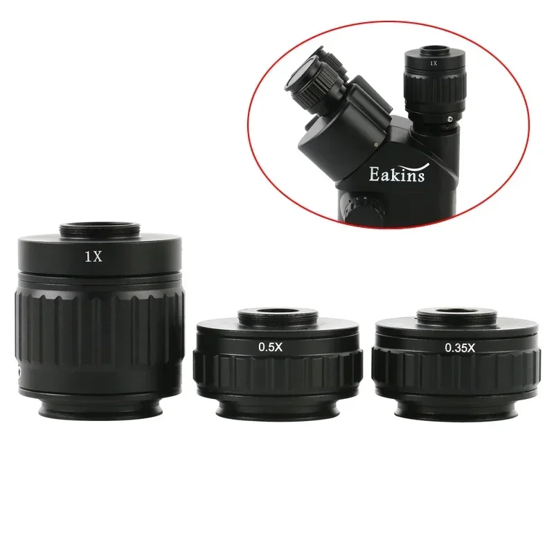 C Mount Microscope Adapter Lens 0.35X 0.5X 1X CTV For Trinocular Stereo Microscope 38MM Interface Microscope Camera