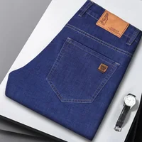 Printemps été affaires jean hommes bleu clair décontracté droit Stretch mode classique travail Denim pantalon marque vêtements 5
