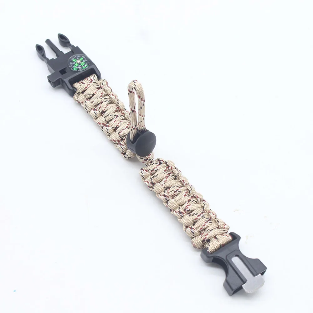 Knitted Bracelet Multi-Function Camping Emergency Braided Adjustable Survival Bracelets Buckle Umbrella Rope Outdoor Paracord