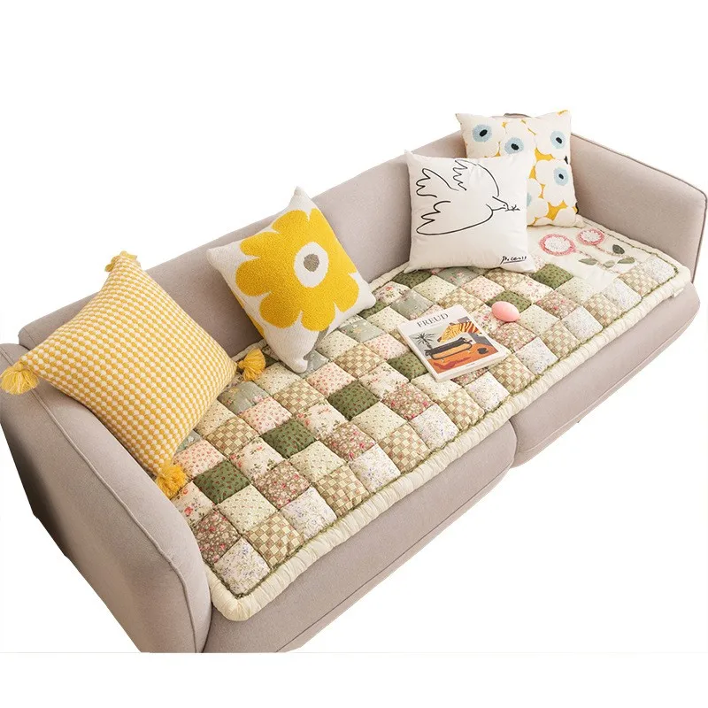 Retro To Do Old Feeling Pure Cotton Cotton Steamed Bun Sofa Cushion Cushion Non-slip Thick Cat Scratch Can Be Machine Washable 5