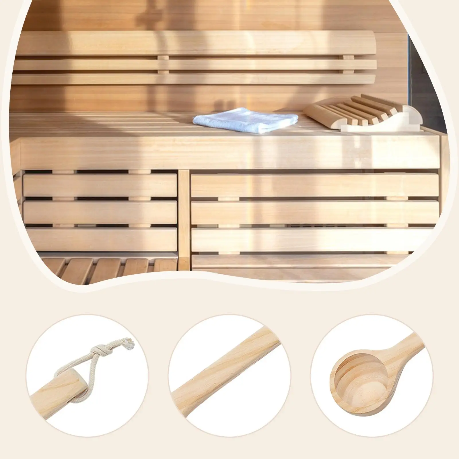 사우나 국자 다목적 전문가용 실용적이고 편안한 견고한 호텔용 사우나 액세서리 사우나룸 욕실 겨울 스파