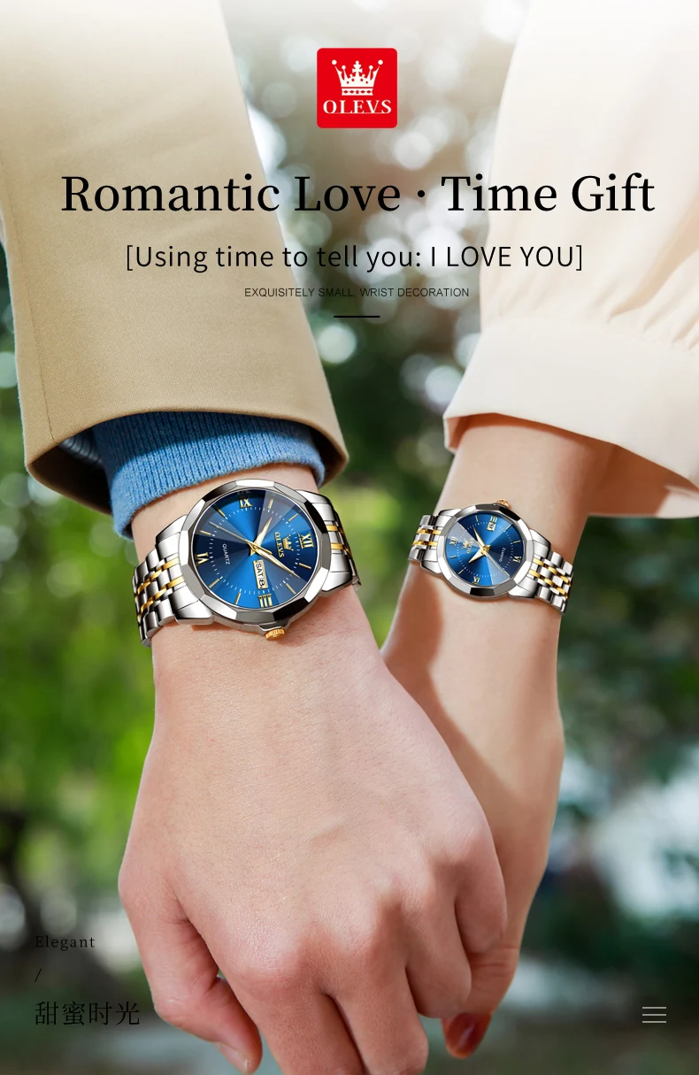 Olevs 9989 Couple Watch description image 3