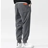 2024 Spring New Casual Loose Corduroy Solid Color Harem Pants Man Pockets All Match Fashion Male Trousers Streetwear Clothes 3