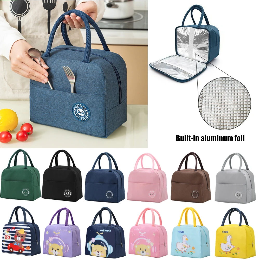 Insulated Lunch Bag Insulation Bento Pack Aluminum Foil Rice Bag Meal Pack Ice Student Bento Lunch Handbag Insulation lunch bag lunch cooler bag cooler bag insulated foil bag