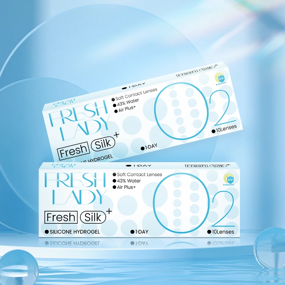 

Silicone Hydrogel 10Pcs 1Day Daily Lens With Diopters Contact Lenses UV Block Diopters -0.1D to -10D High Wearing Comfort Lenses