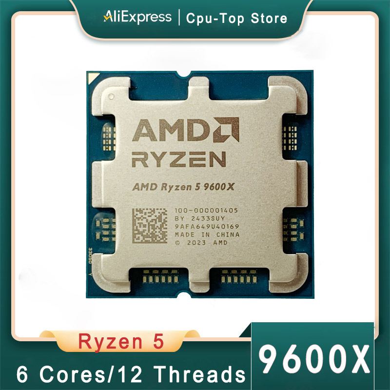 AMD Ryzen 5 9600X Processor 5.4GHz 6-Core 12-Thread 38MB Game Cache 4NM TDP 65W Socket AM5 Gaming CPU Zen 5 Integrated Graphics