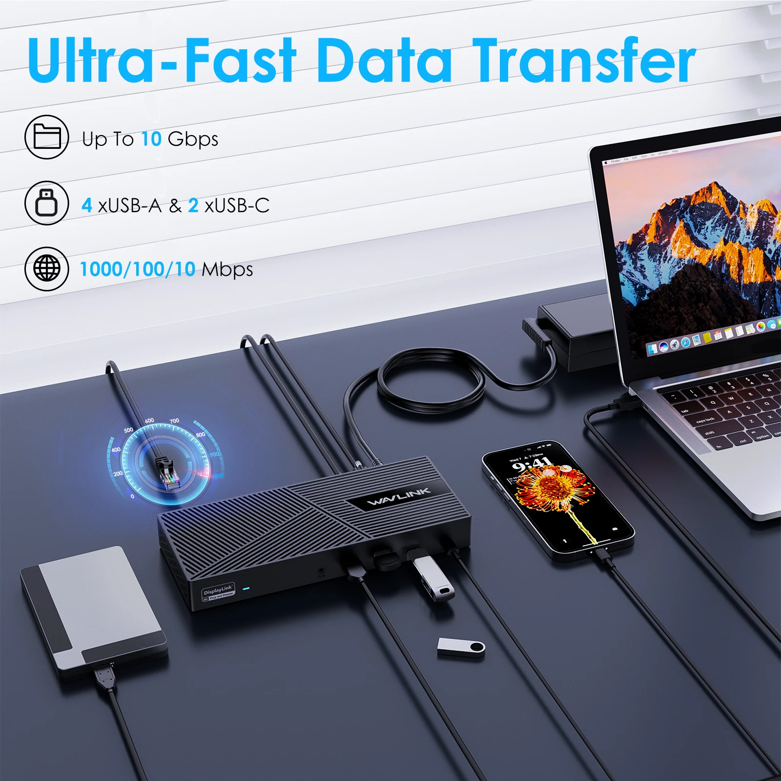 Wavlink-デュアルまたはトリプルディスプレイユニバーサルドッキング