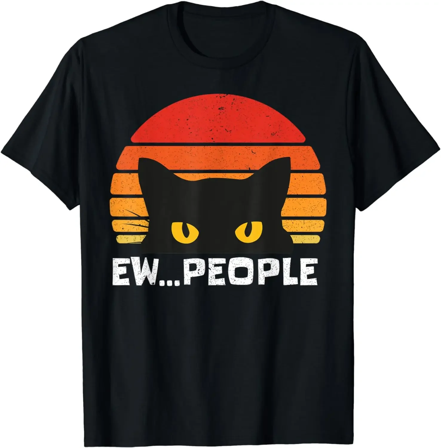 

Ew People Retro Funny Black Cat Gifts Anti Social Men Women T-Shirt Men Clothing Streetwear Camisetas