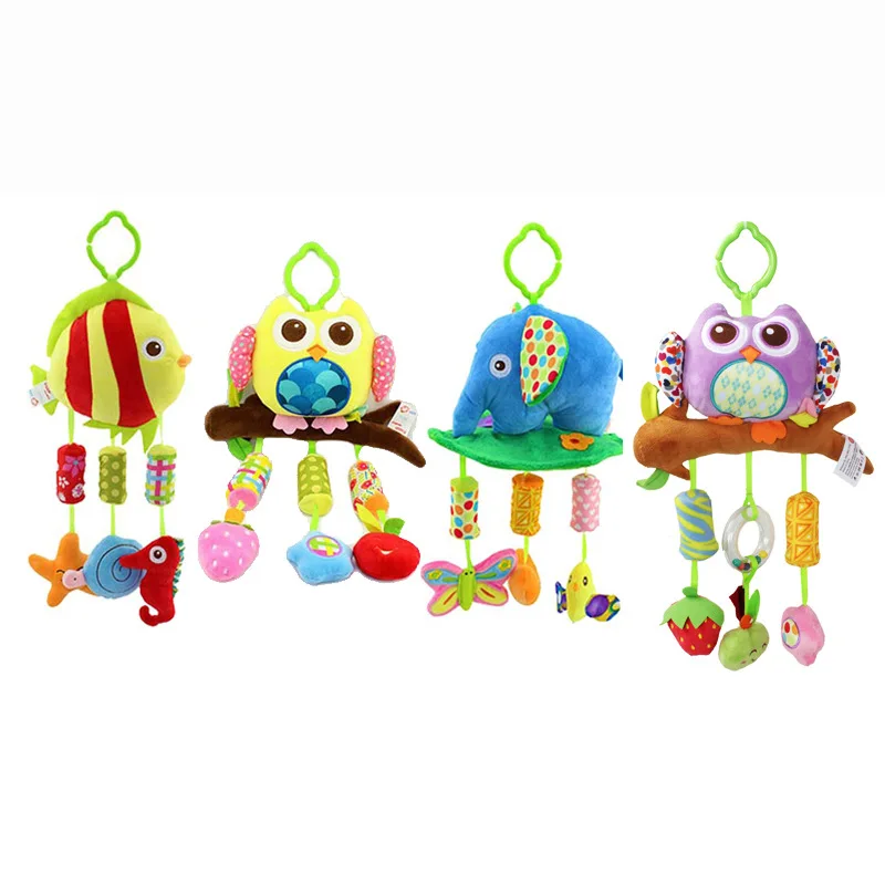 

Baby Toys 0-12 Months Bed Bells Baby Rattle Baby Trolley /Crib Hanging Toy with Squeakers and Ringpapers Newborn Toys