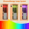 1 Person Low EMF Infrared Sauna, Hemlock Wooden Far Infrared Sauna for Home, 1460W with Bluetooth Speakers, LED Reading Lamp 4