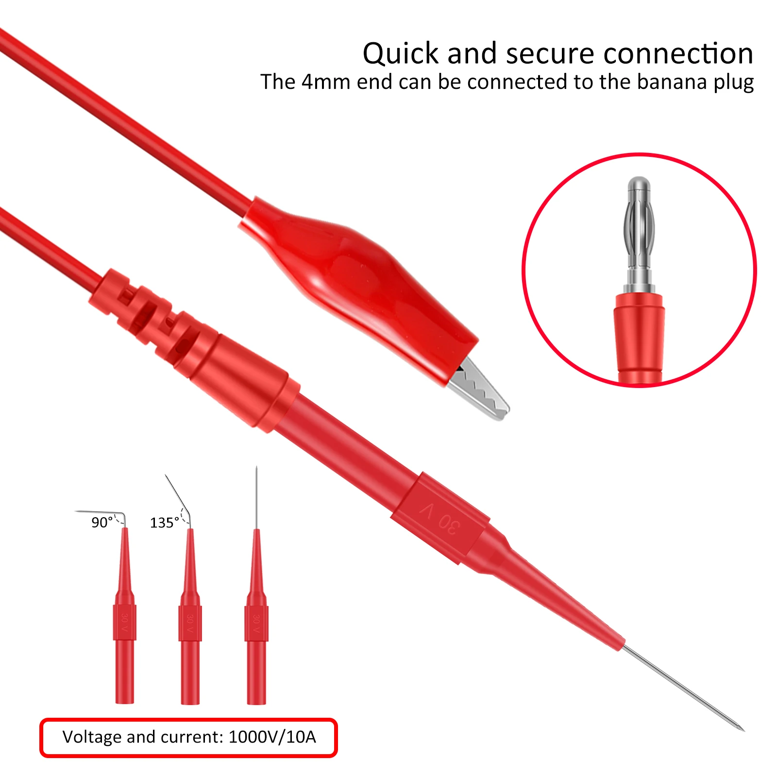 35Pcs Multimeter Test Lead Kit Portable Banana Plug to Alligator Clip Test Lead with Test Probe Back Probes Kit Alligator Clip