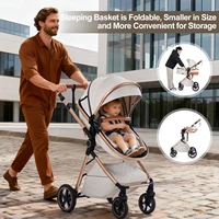 Poussette 3 en 1 pour bébé nouveau-né, poussette de voyage de luxe avec nacelle, poussette réglable pour nourrisson, pliable et portable, haute position 3