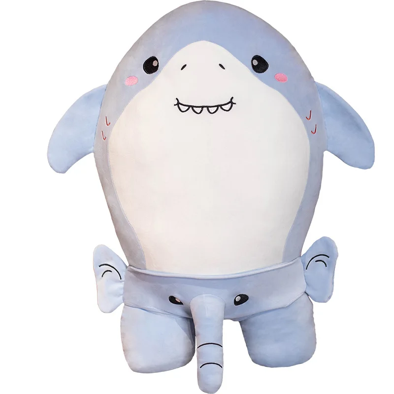 

60/80 см креативная забавная Акула голова слон тело искусственные куклы мягкая морская Подушка-животное для подарка маленькой девочки
