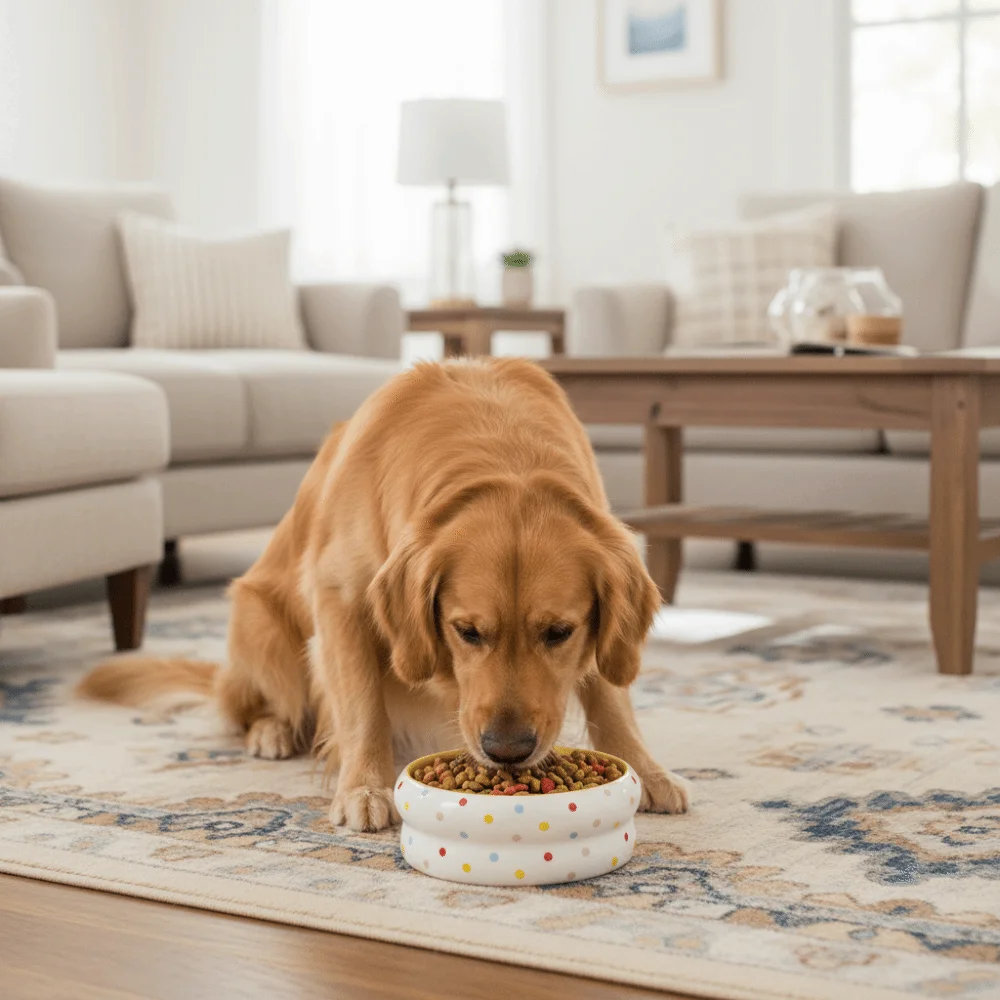 Easy Clean Wide Mouth Ceramic Cat Bowl Cartoon Donut Shape Pet Water Bowl Anti-Tip Heavy Base Dog Food Bowl Pet Households