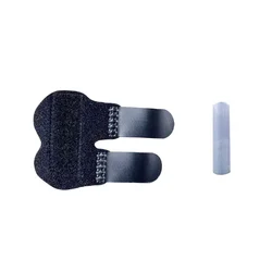 Adjustable Finger Splint with Lightweight Aluminum Base - Support and Relief - S (Kids) (Black)