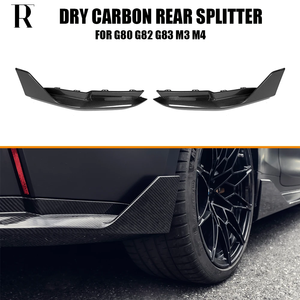 MP Replaced Style Real Dry Carbon Rear Side Bumper Splitter Cover Trim for BMW G80 G82 G83 M3 M4 2020UP