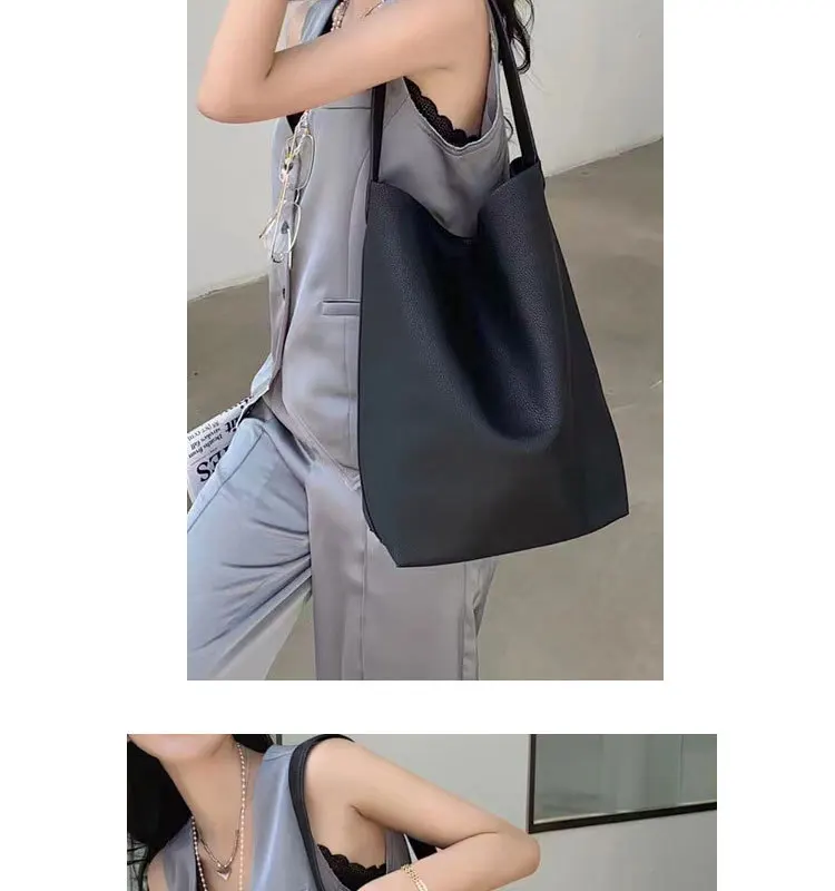 S3a1aecd6a0bd4f3d8c63d8152328029c2 100% Soft Real Leather Shoulder Bags Female Big Natural Real Cow Women Leather Handbags Luxury Bucket Ladies Tote Hand Bags Grey Mallzona