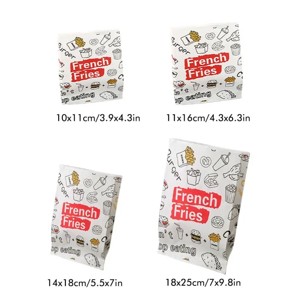 100Pcs Greaseproof Oil-Resistant Paper Bags for Food Packaging, Non-Stick French Fries,... - SKU NSFF1517 - UGI Packaging