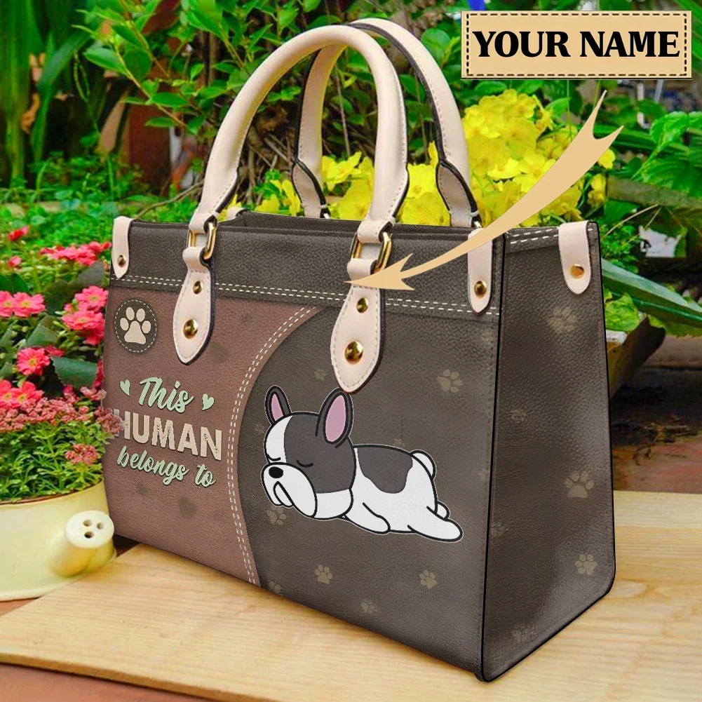 Dog Lovers Personalized Dog Pattern Women Casual Handbag Fashion Pu Leather Casual Shoulder Bags for Ladies Female Gifts Bolsas