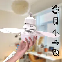 16.53인치 LED 조명이 있는 소형 천장 선풍기 30W E27 베이스 리모컨 3단 속도 조절 가능 3000K-6500K 욕실용 디밍 가능