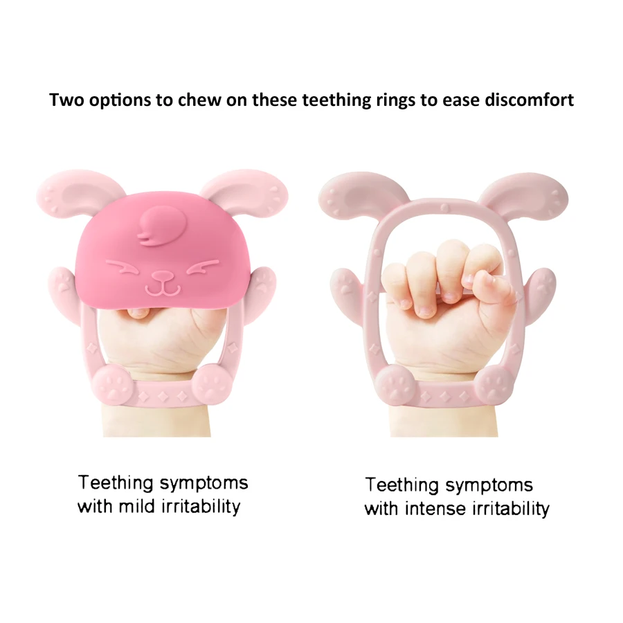 1PCBaby Teether Gloves Kids Cartoon Rabbit Teething Silicone