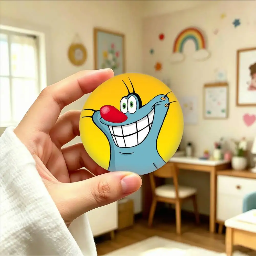 O-Oggy and The Cockroaches 25 32 44 58 75mm 배지 맞춤형 원형 브로치 핀 액세서리 선물