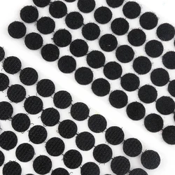 Multipurpose Transparent Adhesive Dot Stickers - Hook and Loop Fastener Rounds - 15mm 102Pairs (Black)