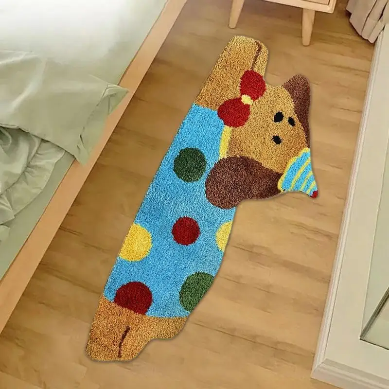 Christmas Dog Door Mat Cartoon Funny Dog Door Mat Christmas Decorations Indoor Entrance Area Rugs Novelty Anti-Slip