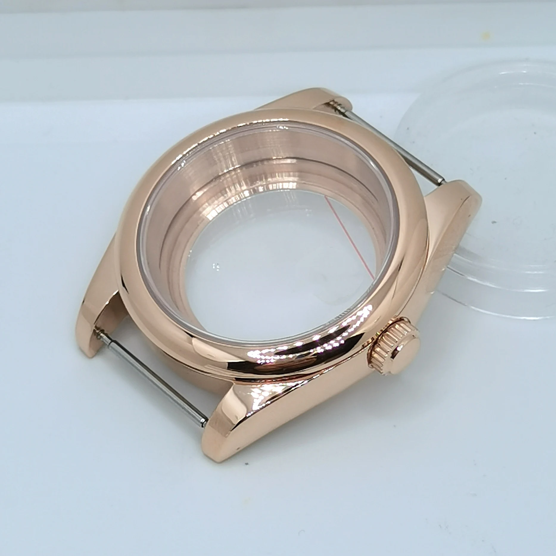 

39/36MM Rose Gold Case Round Edge Stainless Steel Sapphire Glass Fit NH35 Miyota8215 8200 ETA2824 2836 Automatic Movement