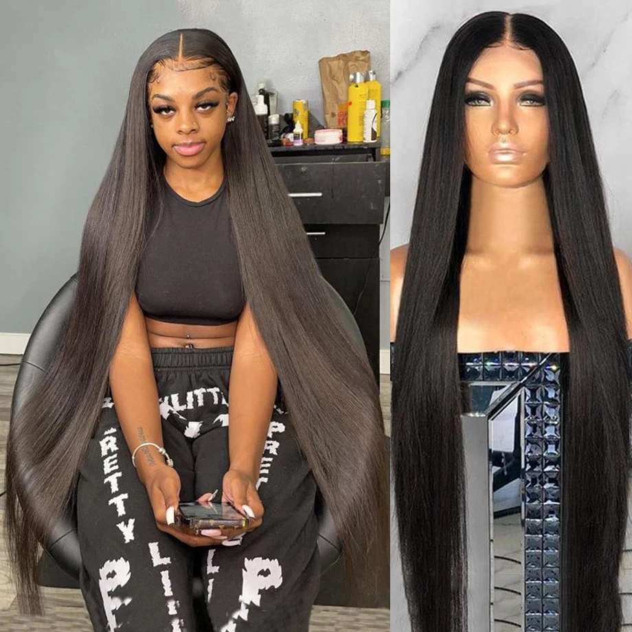 360 HD Full Lace Human Hair Wigs Bone Straight 13x6 Lace Front Wig 13x4 HD Transparent Frontal Wigs For Women Closure Wig
