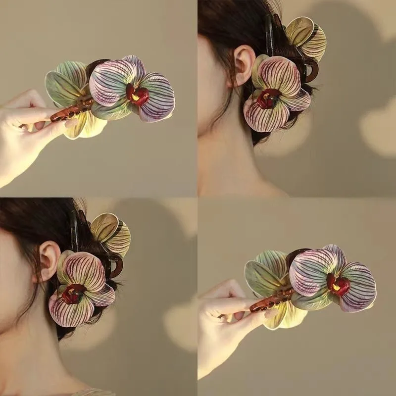 Fermaglio per capelli a forma di fiore phalaenopsis trendy_voghion.com
