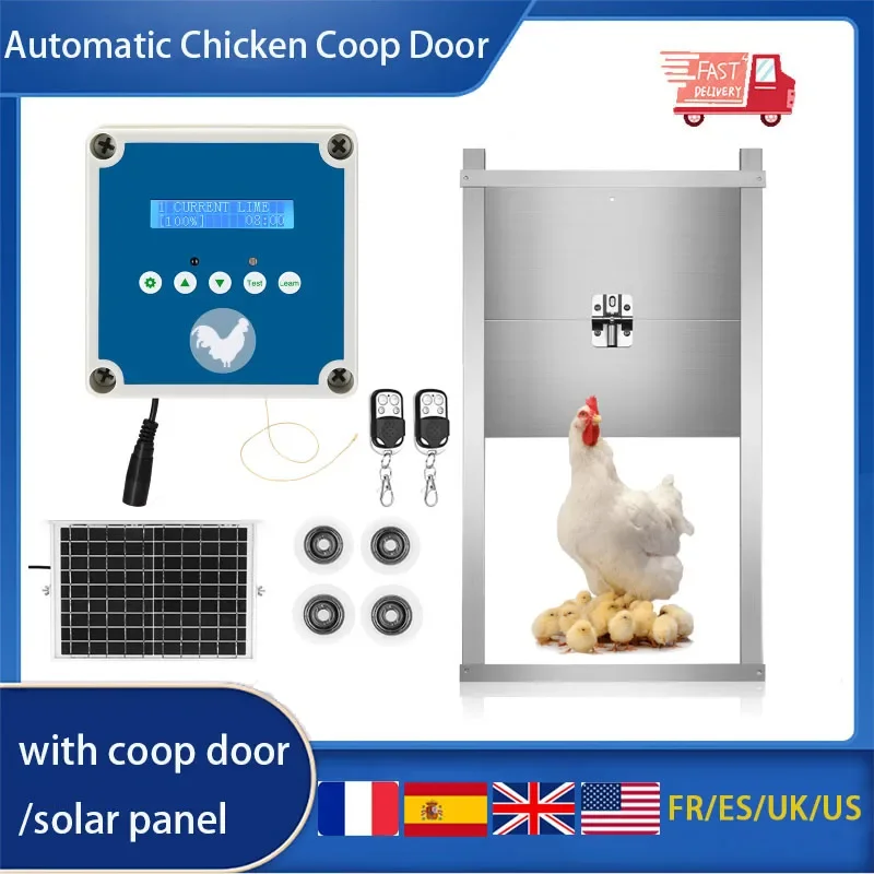 Automatic Chicken Door Chicken Flap With Slider Coop Door Opener Solar With Timer & Light Sensor For Farm Safe Henhouse chicken coop door chicken coop door opener