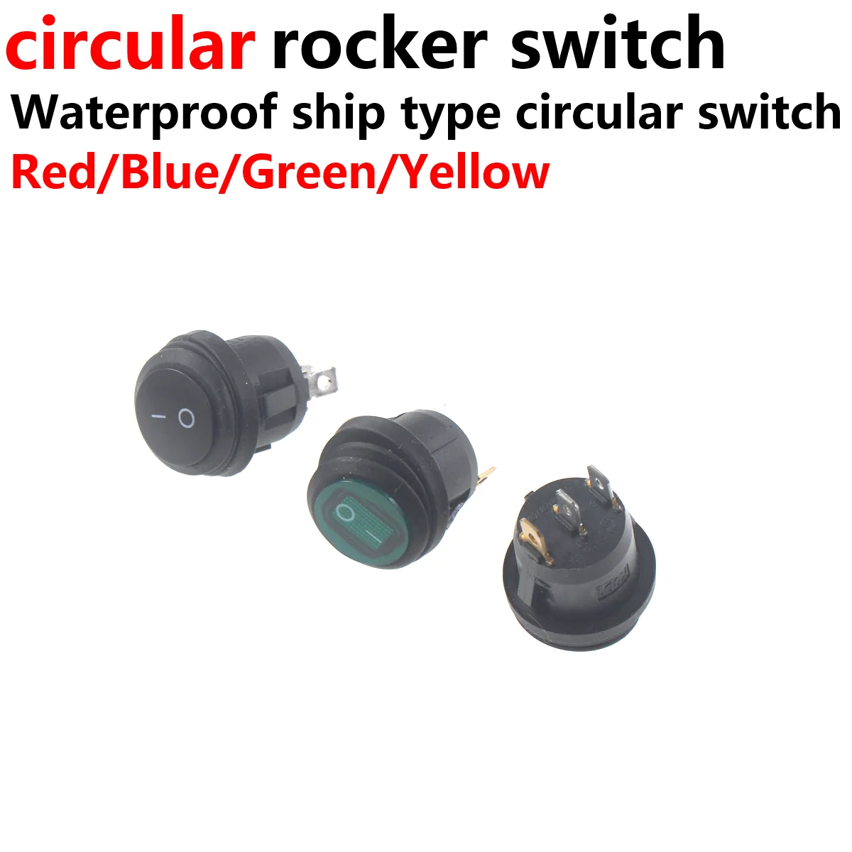 5pcs Mini Round Shape Waterproof Rocker Switch KCD1,ON/OFF,Electrical Equipment With Lighting Power,3Pin,6A 250VAC/10A 125VAC