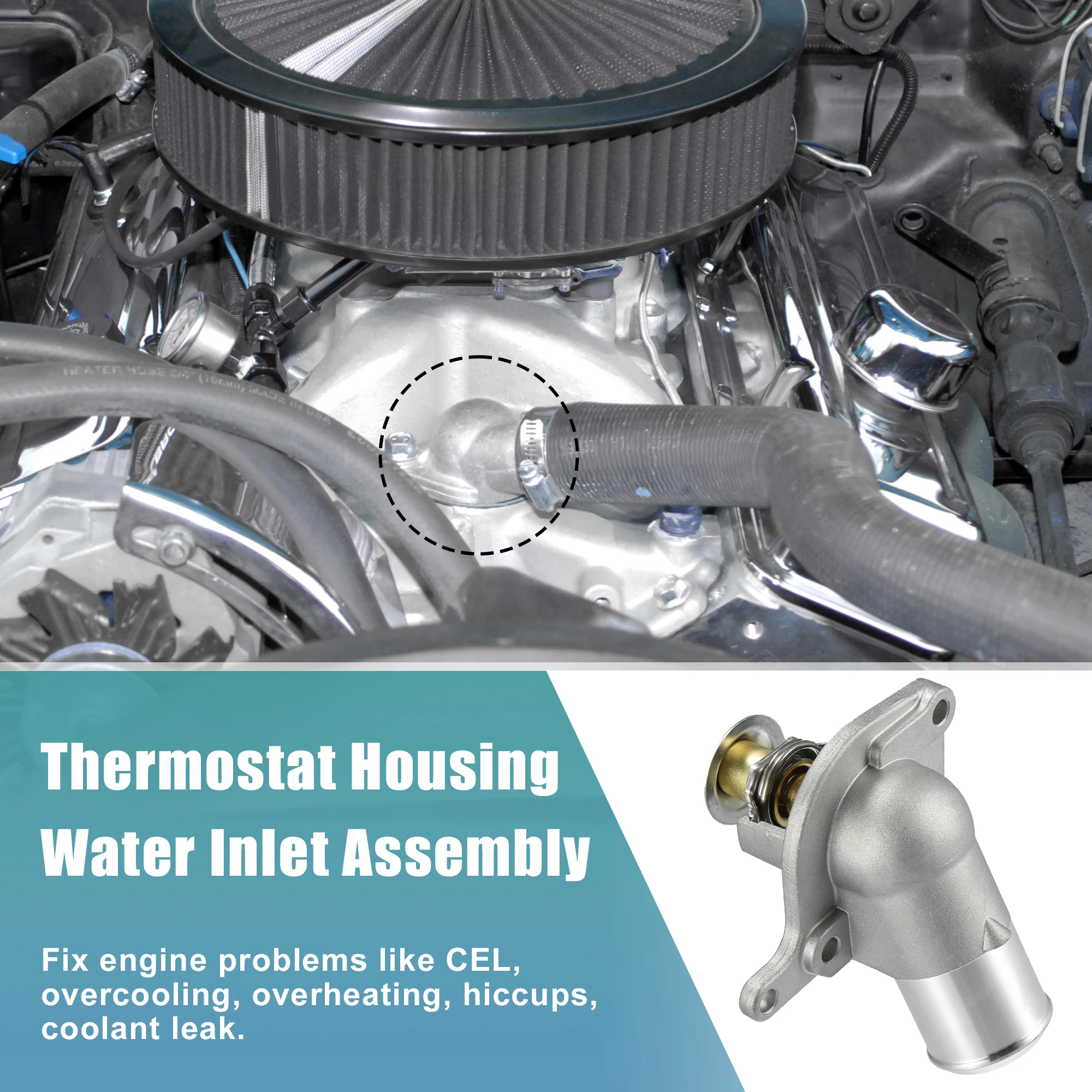 Sealing Thermostat Silicone Aluminum Thermostat Seal Water Neck Housing Engine Coolant Seal Motors Sealing Ring for 383 396 400 427 472 500, Orange