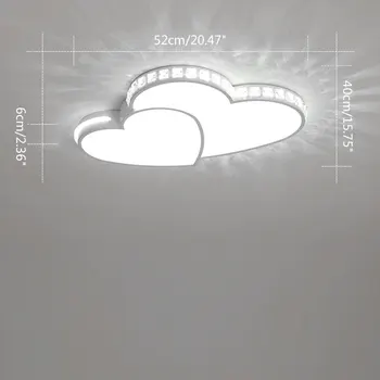 Modern Heart Shaped Ceiling Lights Crystal LED Flush Mount Lamp Cartoon Children\'s Room Living Room Bedroom Lamp Fixture 4