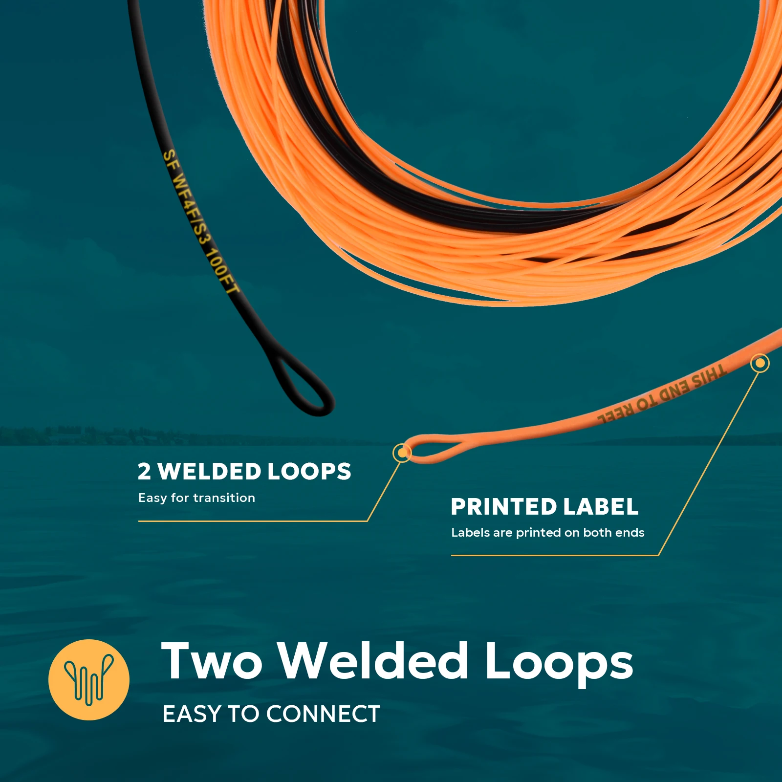 SF 100 FT Hi-Viz Fly Fishing Line Weight Forward Taper Fly Line Sinking Tip Line WF 3 4 5 6 7 8 9 WT IPS 3.5 5