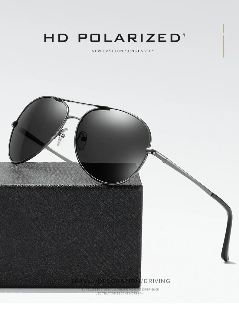 Luxuriöse photochrome Piloten-Sonnenbrille, polarisiert, für Herren und Damen, zum Autofahren, Chamäleon-Sonnenbrille, wechselnde Farbe bei Tag und Nacht – Detail 2