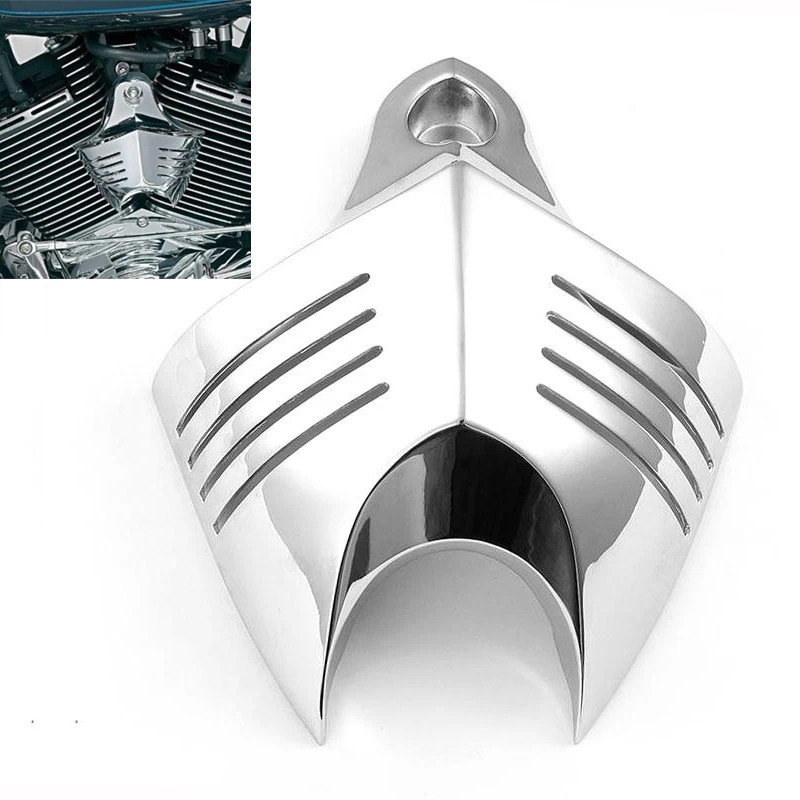 

Silver Chrome Aluminum V-Shield Horn Cover for Harley Davidson Extremely Glide Fatboy Electra Glide Softail Deluxe 2004-2011