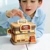 Cartoon Piggy Bank with Key Tent Model Kids Money Bank Cash Bank Money Box Kids Saving Bank Cash Coin Saving Box Money Handles 6
