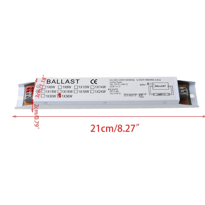 Electronic Ballast T8 36W High Efficiency Instant Start Electronic Ballast 1 Lamp Fluorescent Light Ballast Residential/Commercial Use